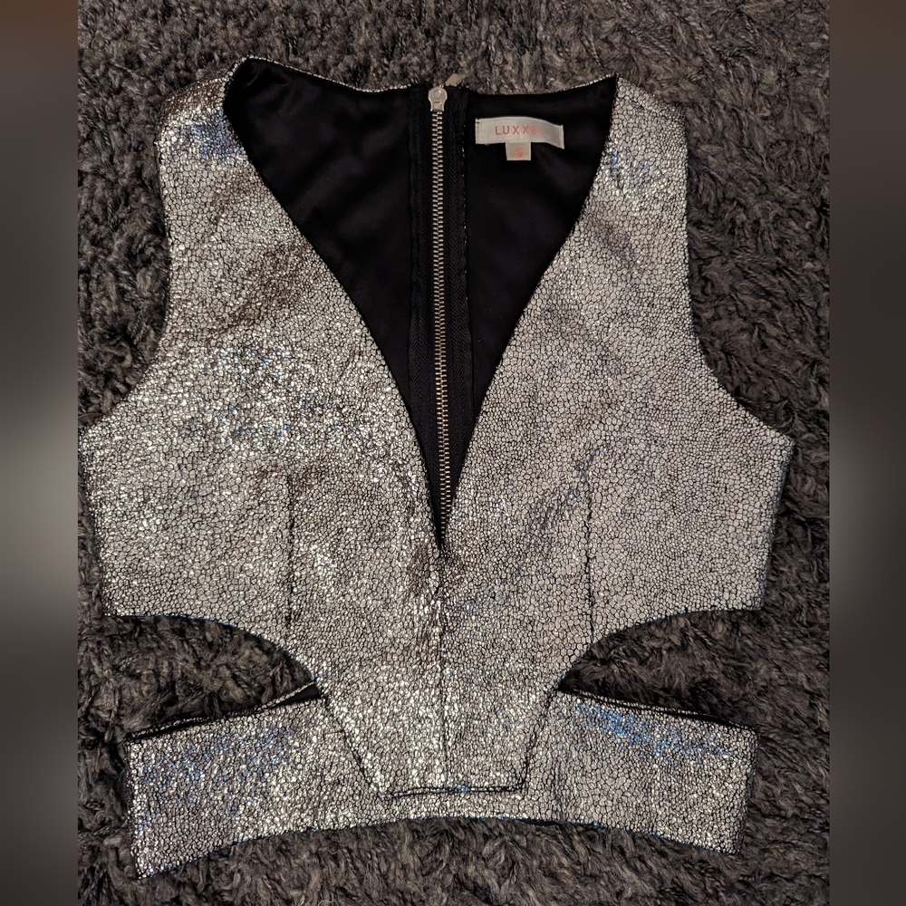 Silver Crop Top